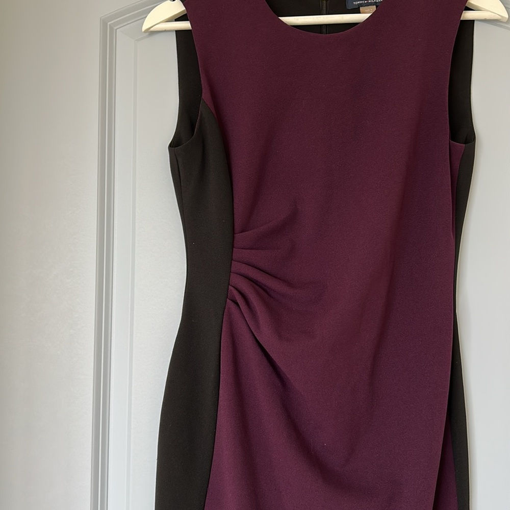 Tommy Hilfiger Purple and Black Midi Dress
